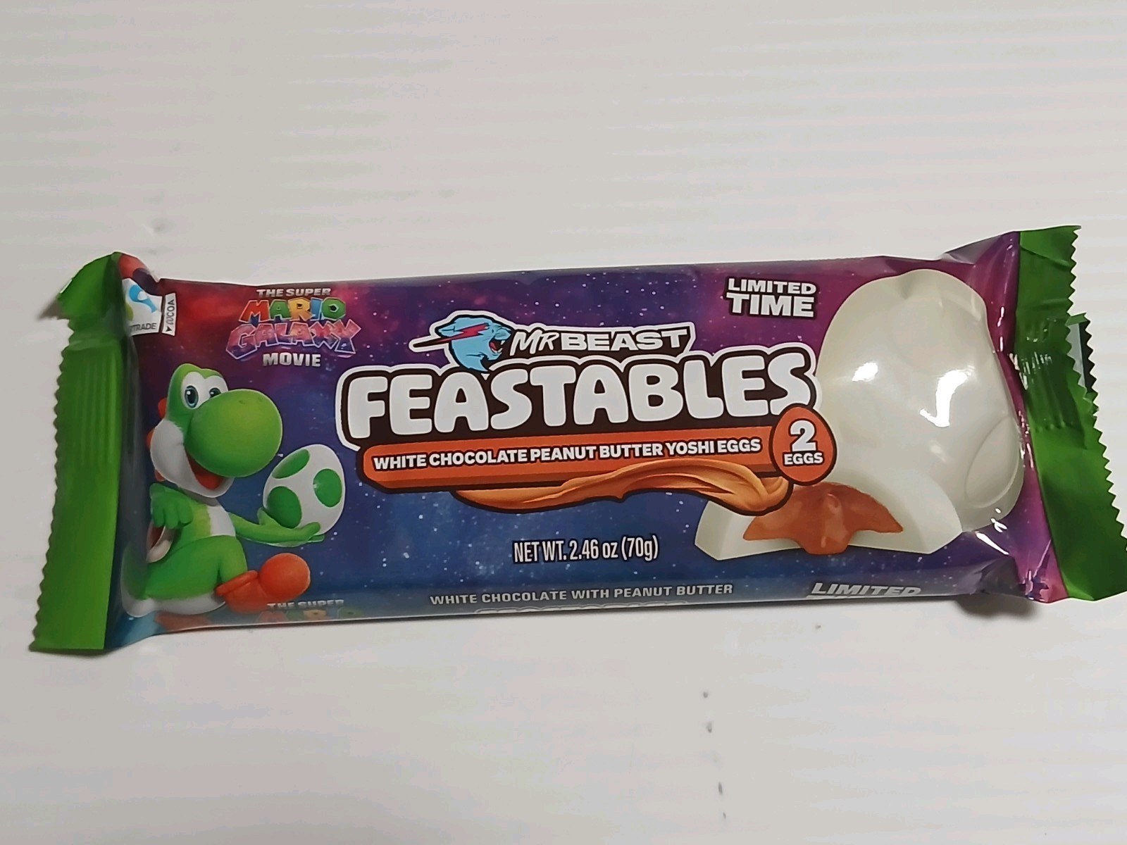 Feastables MrBeast Super Mario Galaxy White Chocolate Peanut Butter YOSHI Eggs