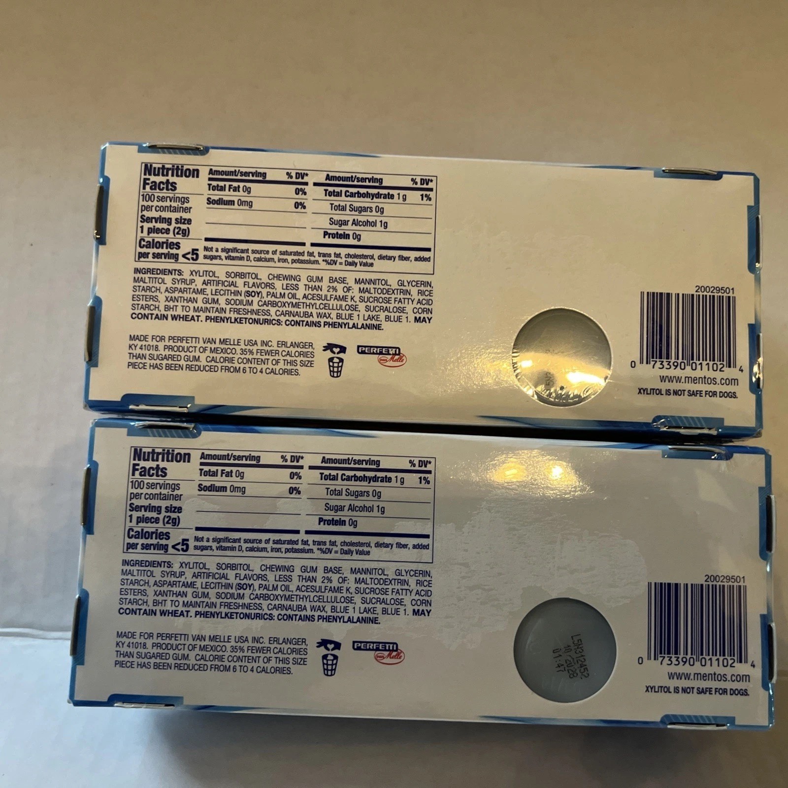 Mentos Pure Fresh Chewing Gum Fresh Mint 200 Pieces Sugar Free 20 Bottles