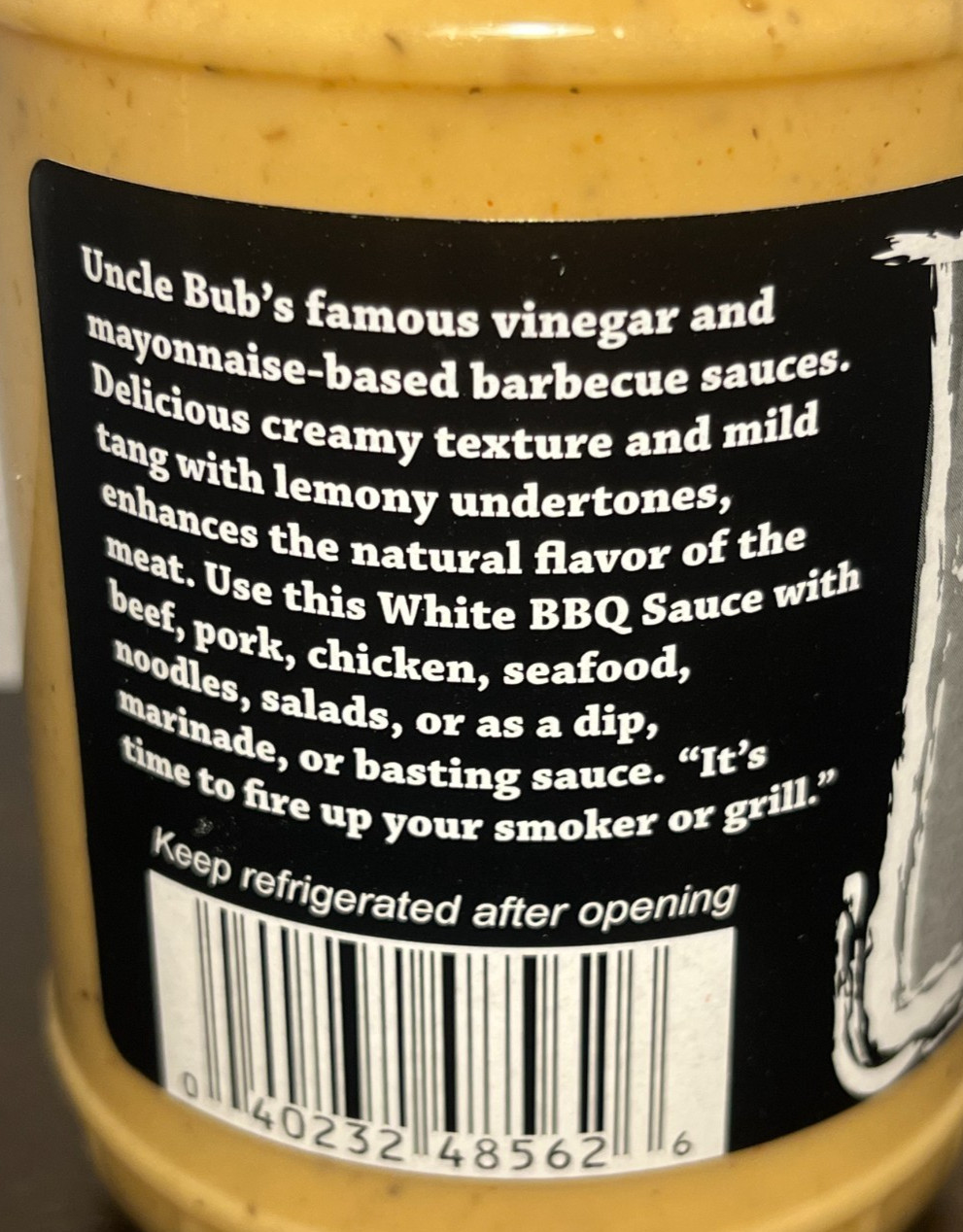 Uncle Bubs White Wash Barbeque BBQ Sauce Dressing Condiment 16oz Sealed NEW