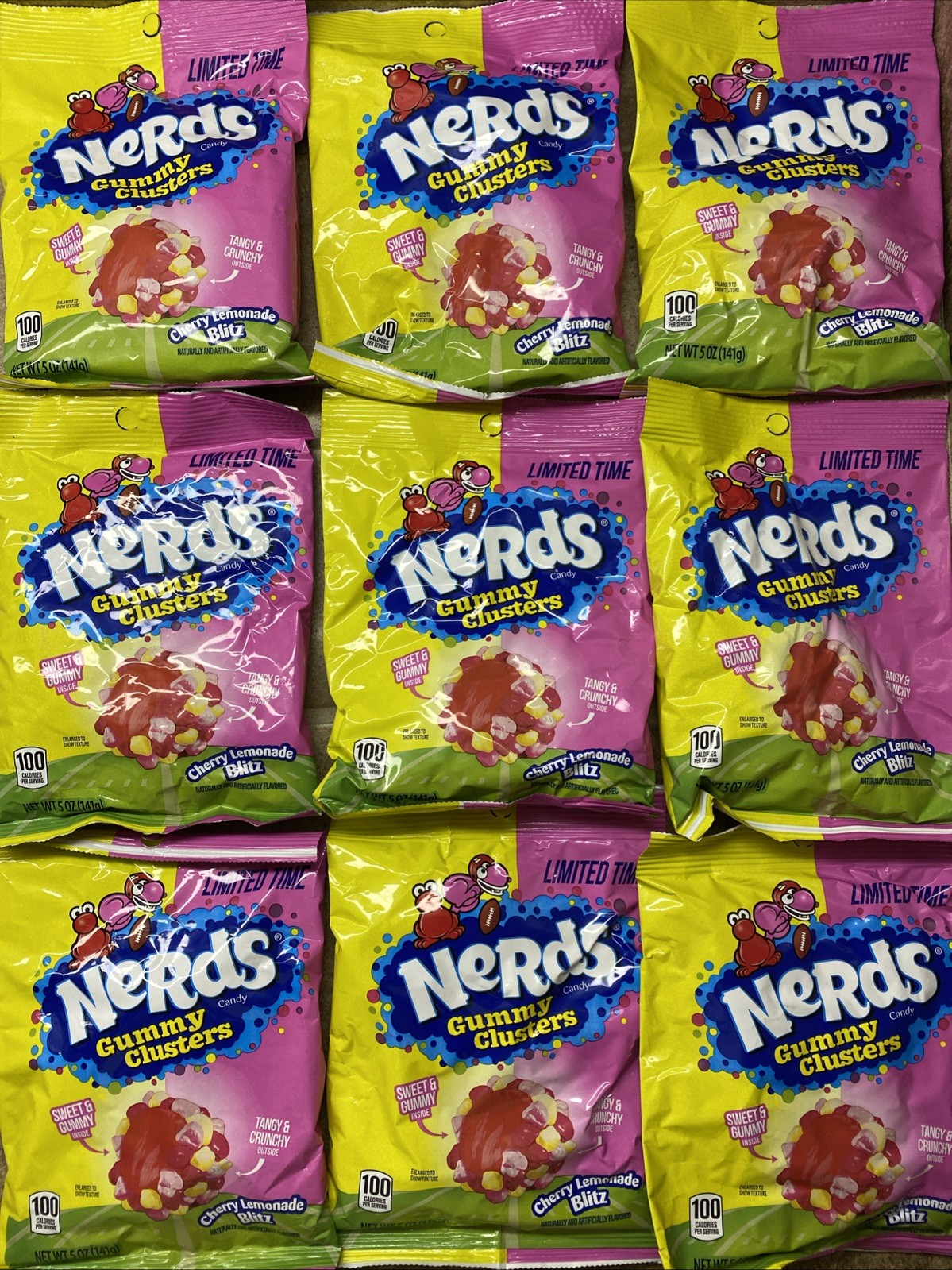 9 BAGS Nerds Gummy Clusters Cherry Lemonade Blitz LIMITED EDITION!