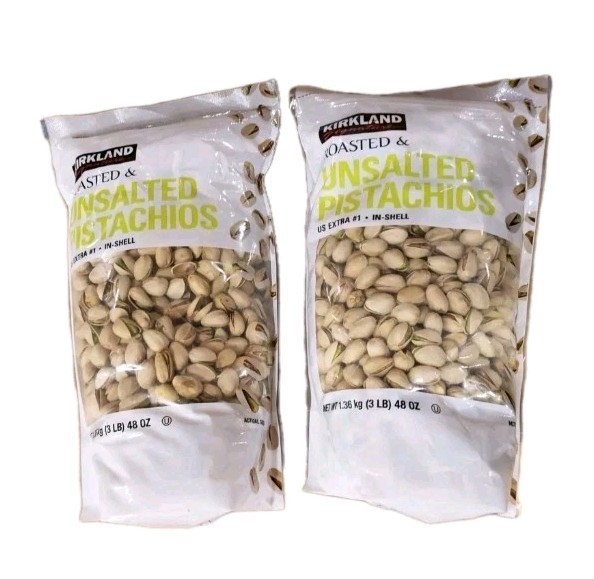 Kirkland Signature Pistachios Roasted Unsalted In Shell 2 Pack 3 lb Each Bag