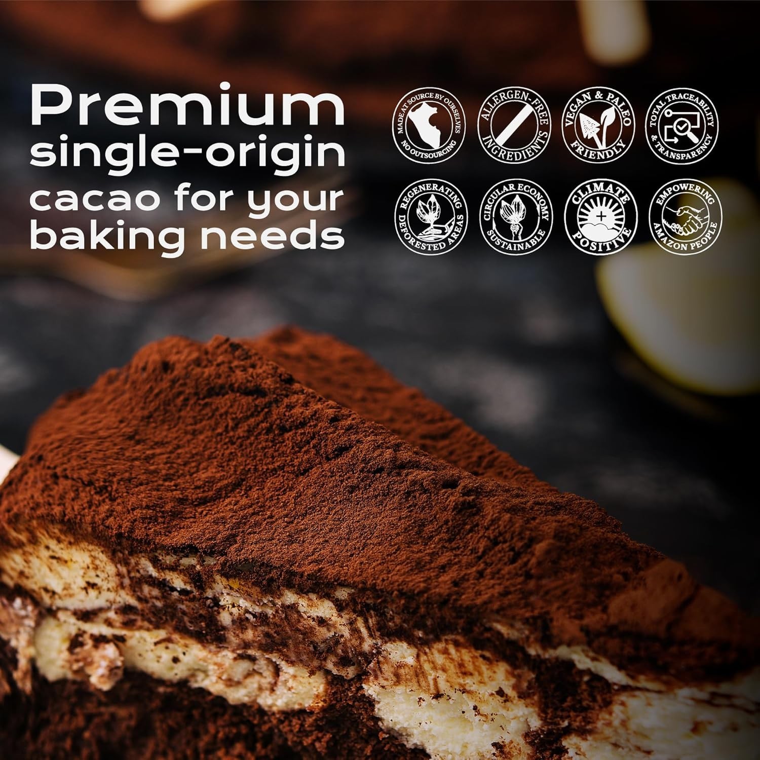 Organic Cacao Powder Raw Peruvian USDA Certified Non-GMO Vegan 16oz