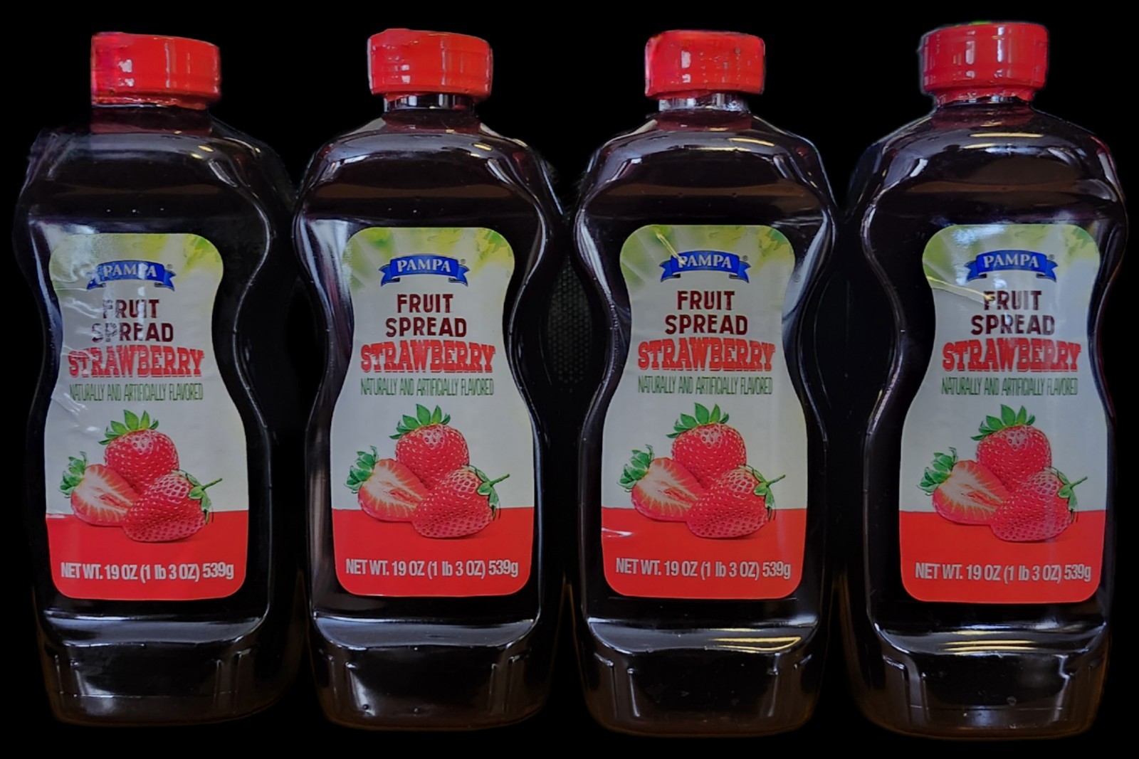 4 PAMPA FRUIT SPREAD STRAWBERRY FLAVORED 19 OZ BEST BY DATE: 10/26 FREE SHIPPING