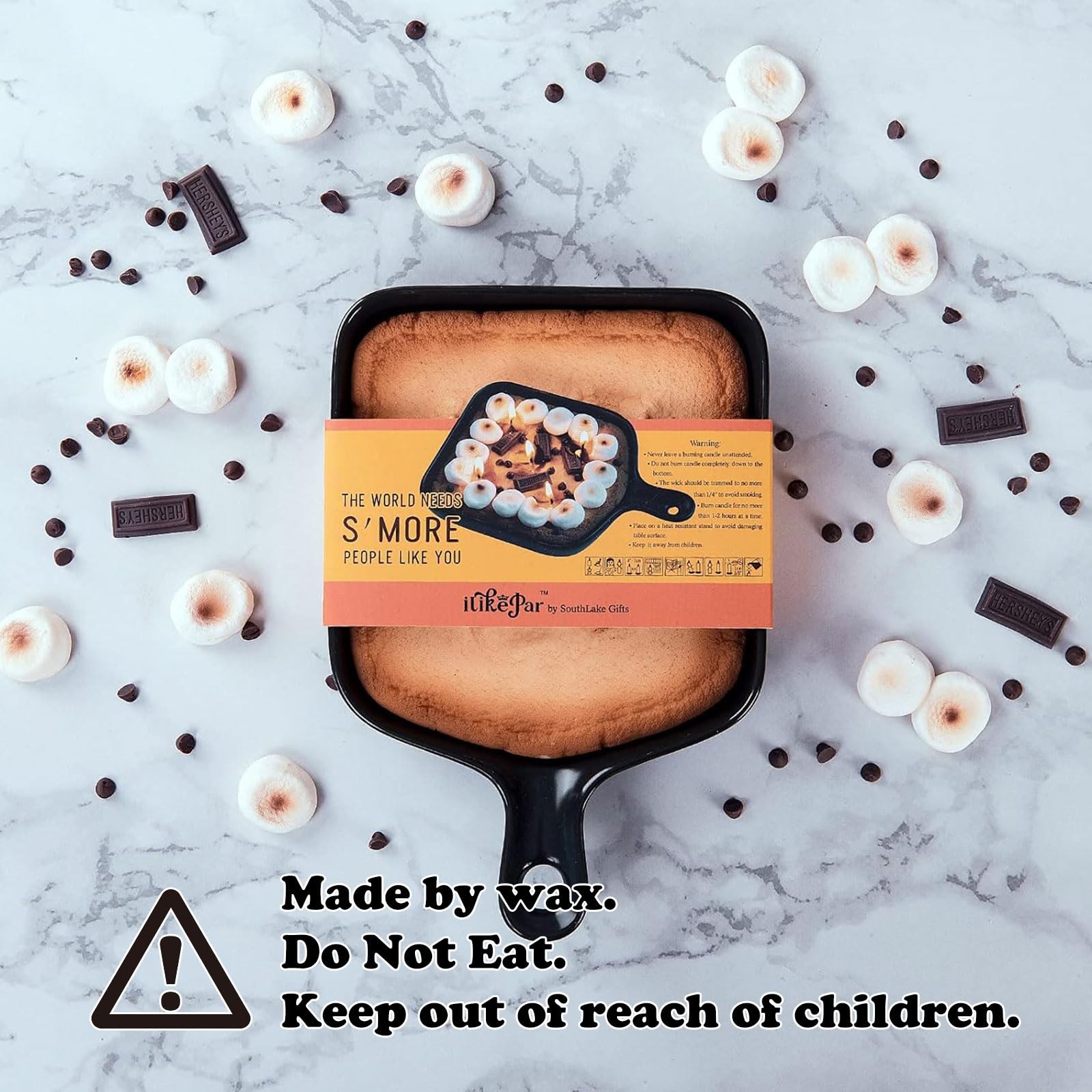 Skillet Cookie with Chocolate and Marshmallow Realistic Food Vegetable Wax Ca…
