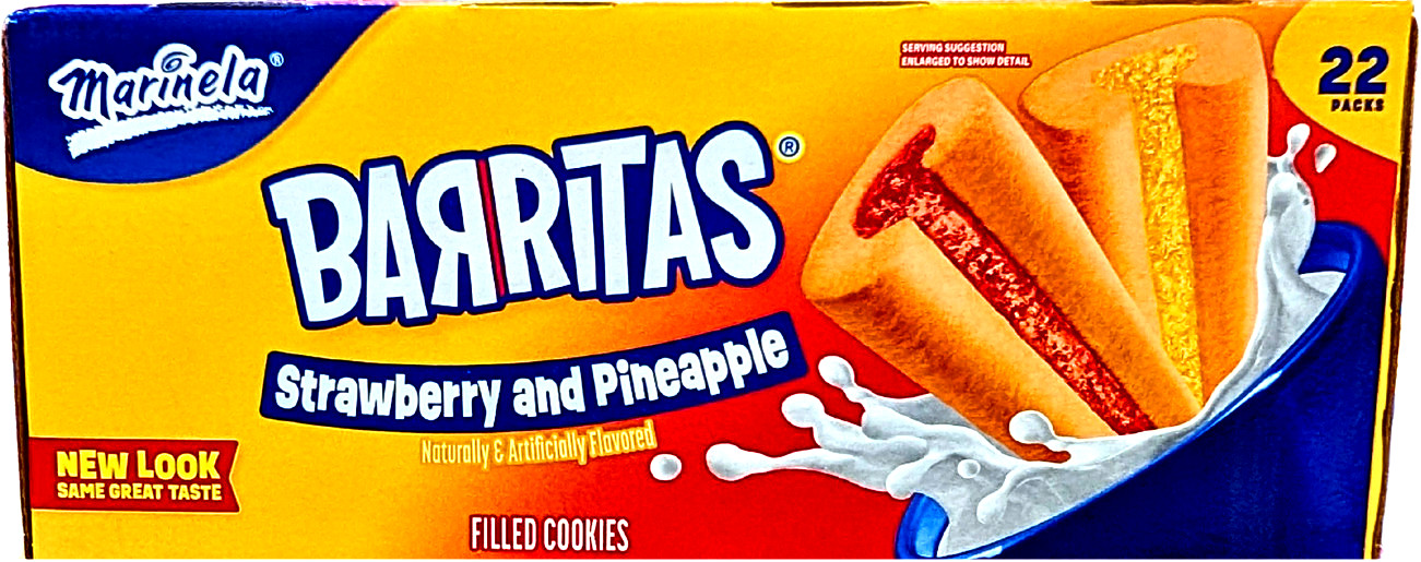 Marinela Barritas Strawberry and Pineapple Filled Cookies 22 x 1.87 Oz