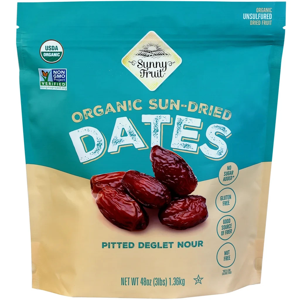 Sunny Fruit Organic Whole Dried Pitted Dates, 48 oz, FRESH – SHIPS SAME DAY