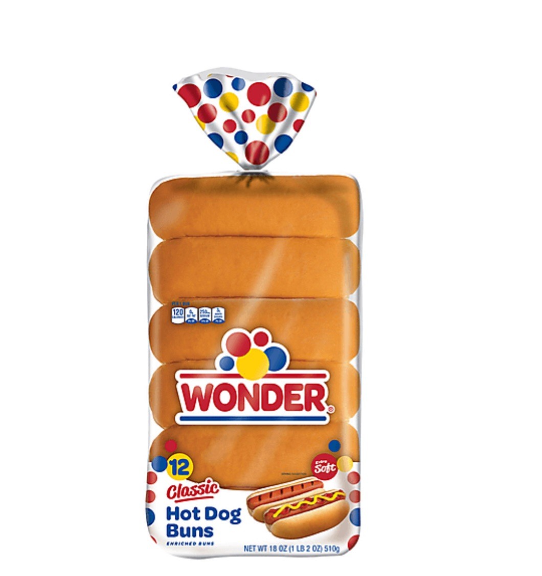 12 PACK! Wonder Bread Extra Soft Hot Dog Buns, FREE EXPEDITED SHIPPING!