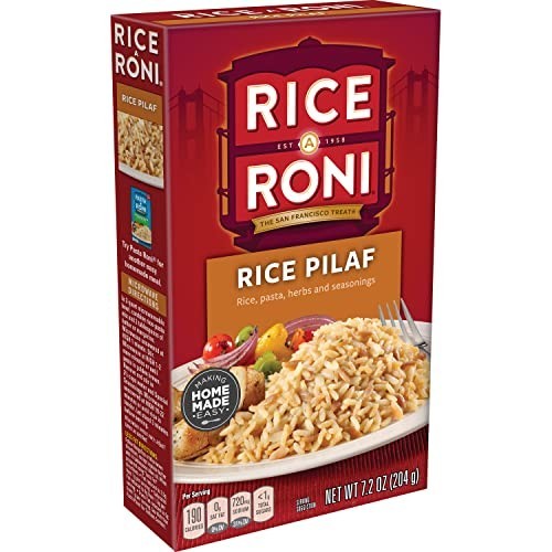 Rice Pilaf Mix 7.2 Ounce Box Chicken Flavor Halal Pasta Herb Seasoning Side Dish
