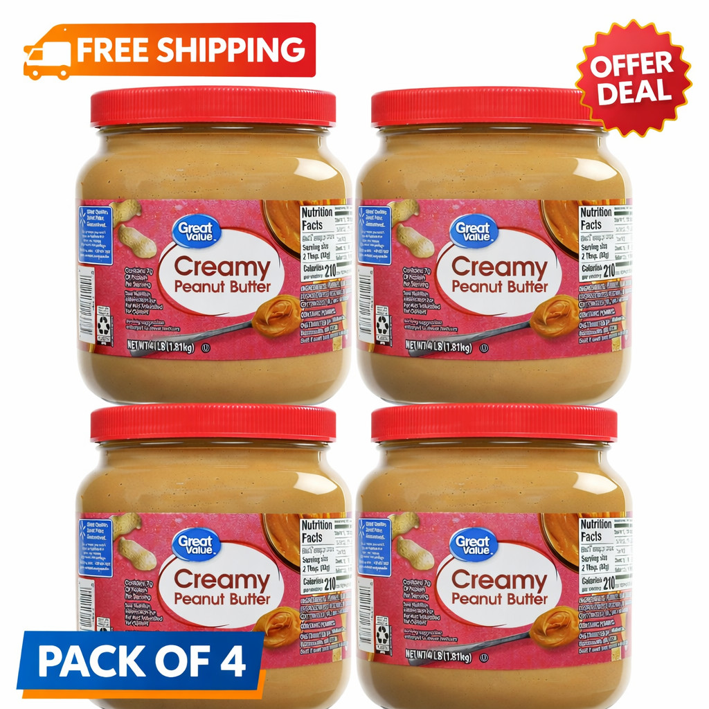 Creamy Peanut Butter, 64 Oz (Pack 4)