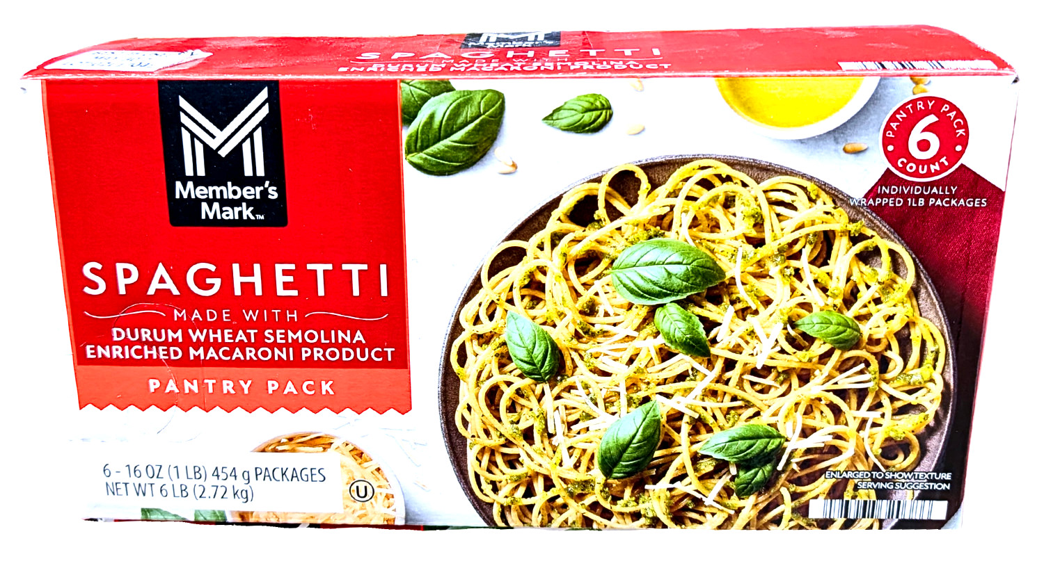 Member’s Mark Spaghetti Pasta Pantry Pack 6 Count x 1 Lb EXP 04/2027