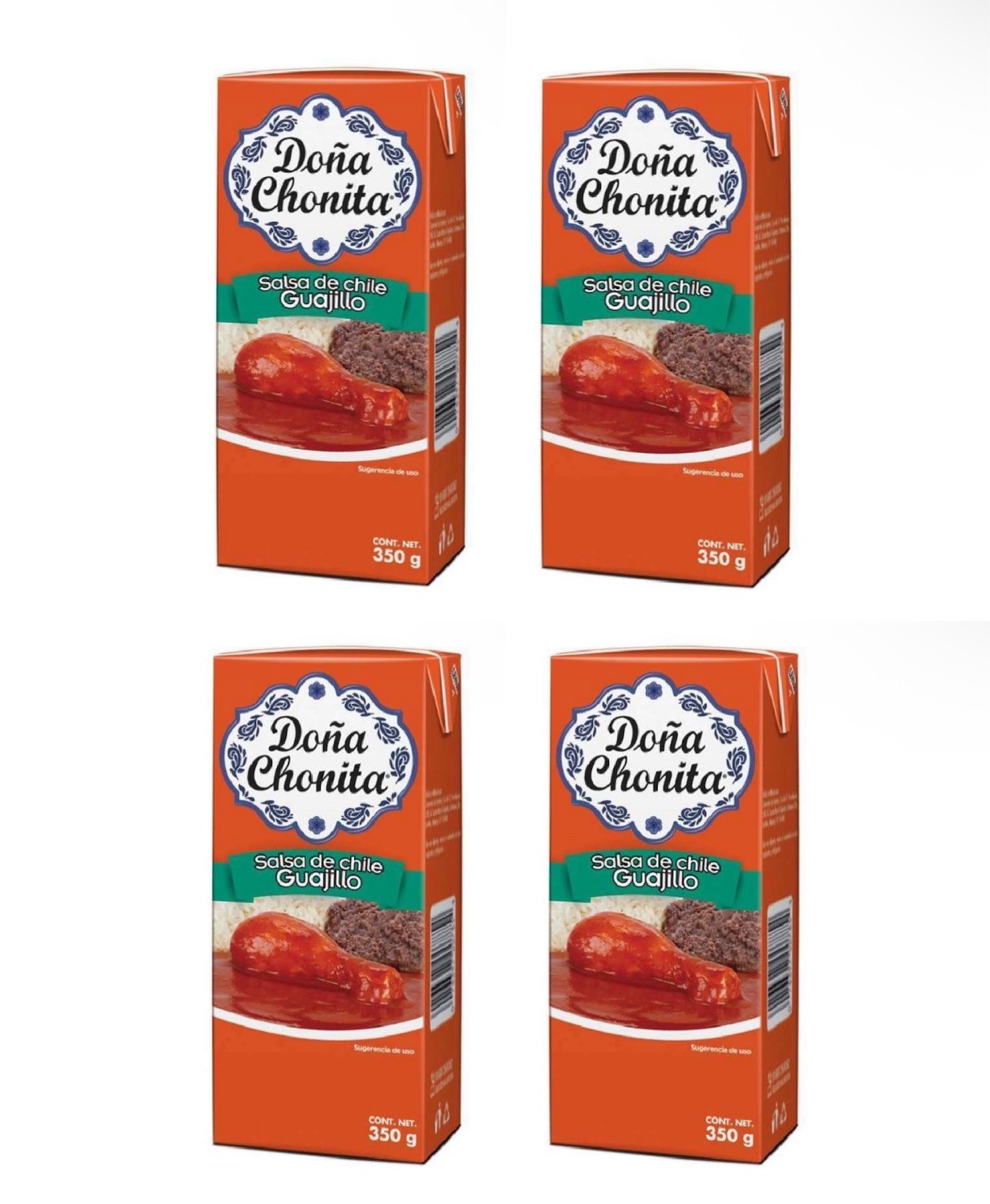 4 Pack DOÑA CHONITA SALSA DE CHILE GUAJILLO CHILI SAUCE 350g Each