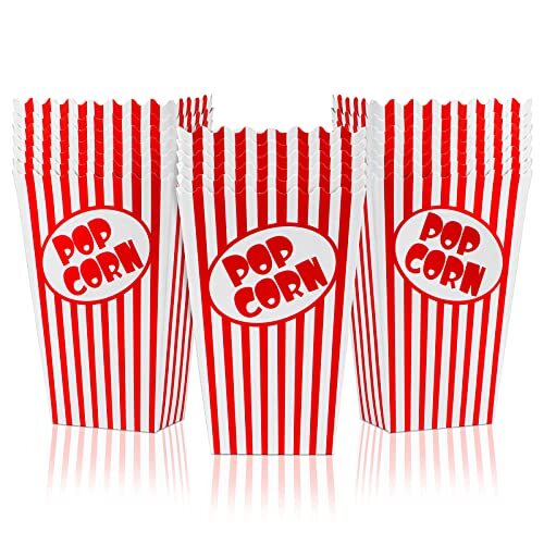 Paper Popcorn Bags Disposable Food Bag for Movie Night Party