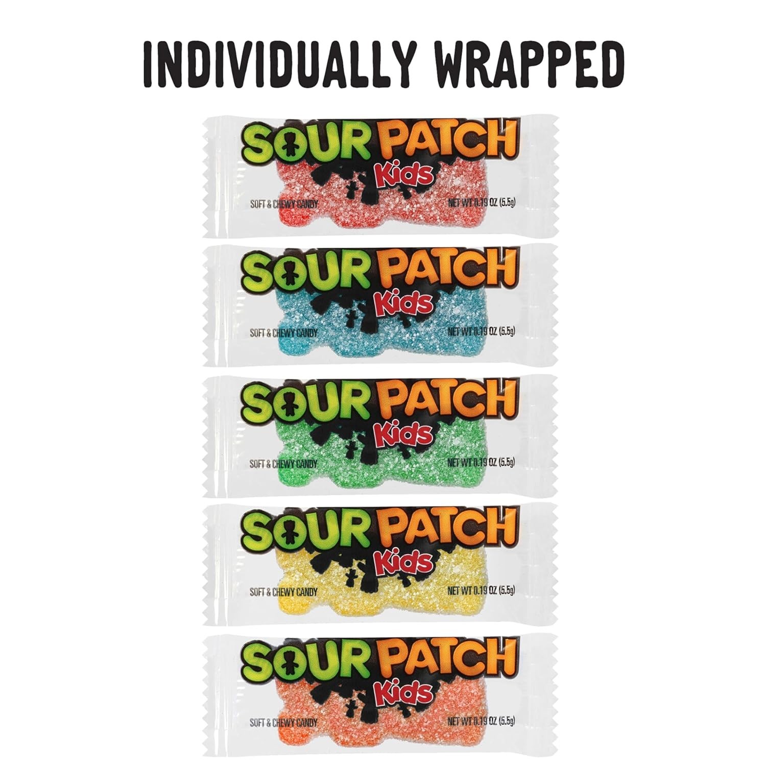 Sour Patch Kids Big Individually Wrapped Soft and Chewy Candy, 240 Count