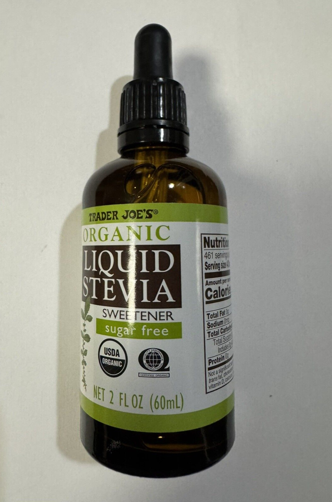 New Trader Joe’s Organic Liquid Stevia Sweetener Sugar-Free 2oz Vegan