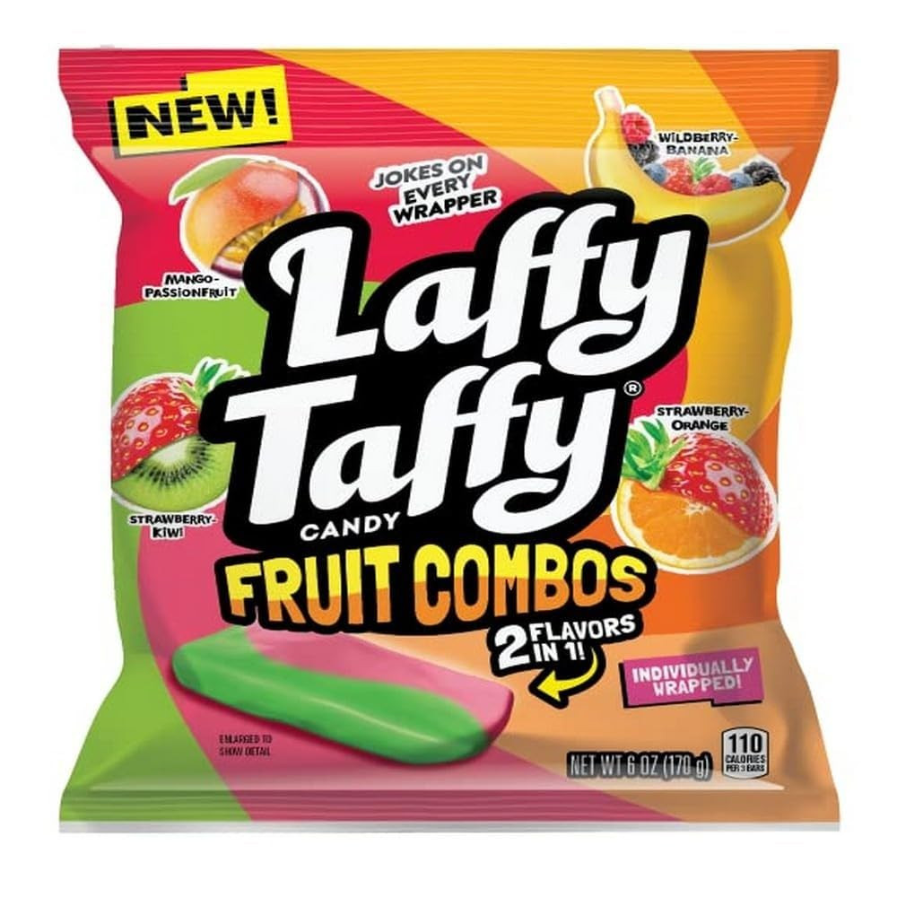 Candy, Fruit Combos, Individually Wrapped Mini Bars, 6 Ounce (Pack of 2)