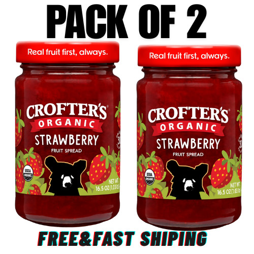 (PACK OF 2), Crofters Organic Strawberry Premium Fruit Spread, 16.5 oz…