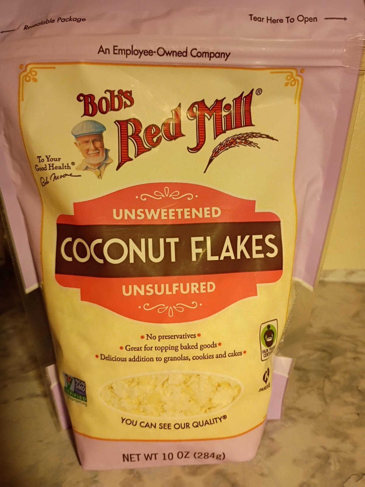 Coconut Flakes, Unsweetened, Unsulfured, 10 oz (284 g) Bobs Red Mill . Unopened