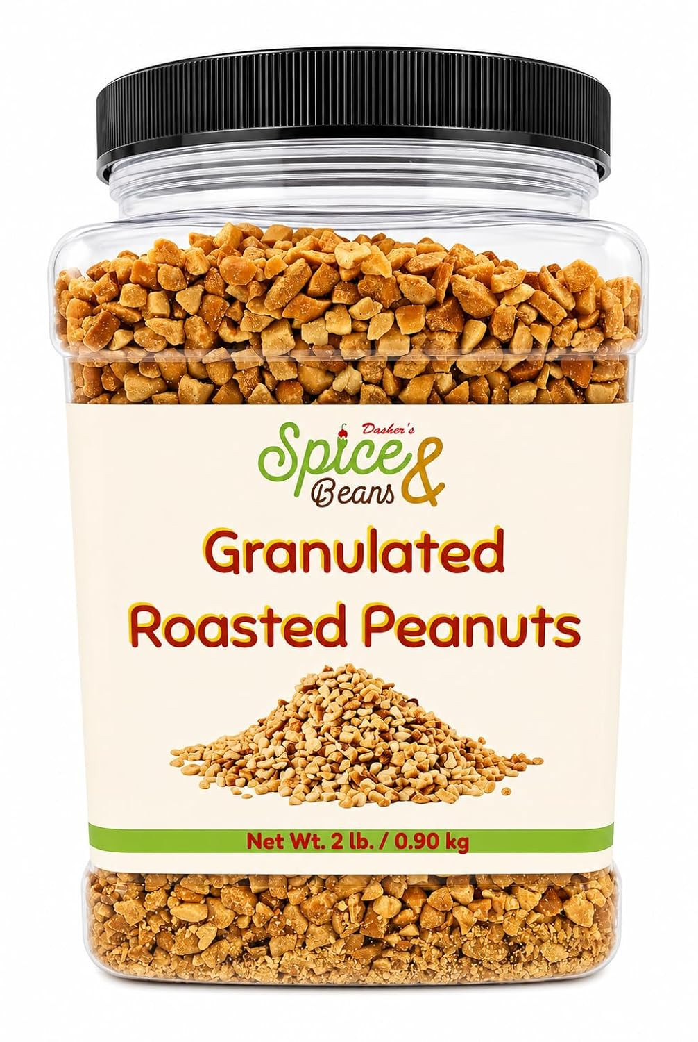 Granulated Roasted Peanuts 2 Lb | Chopped Peanut Topping for Ice Cream, Baking,