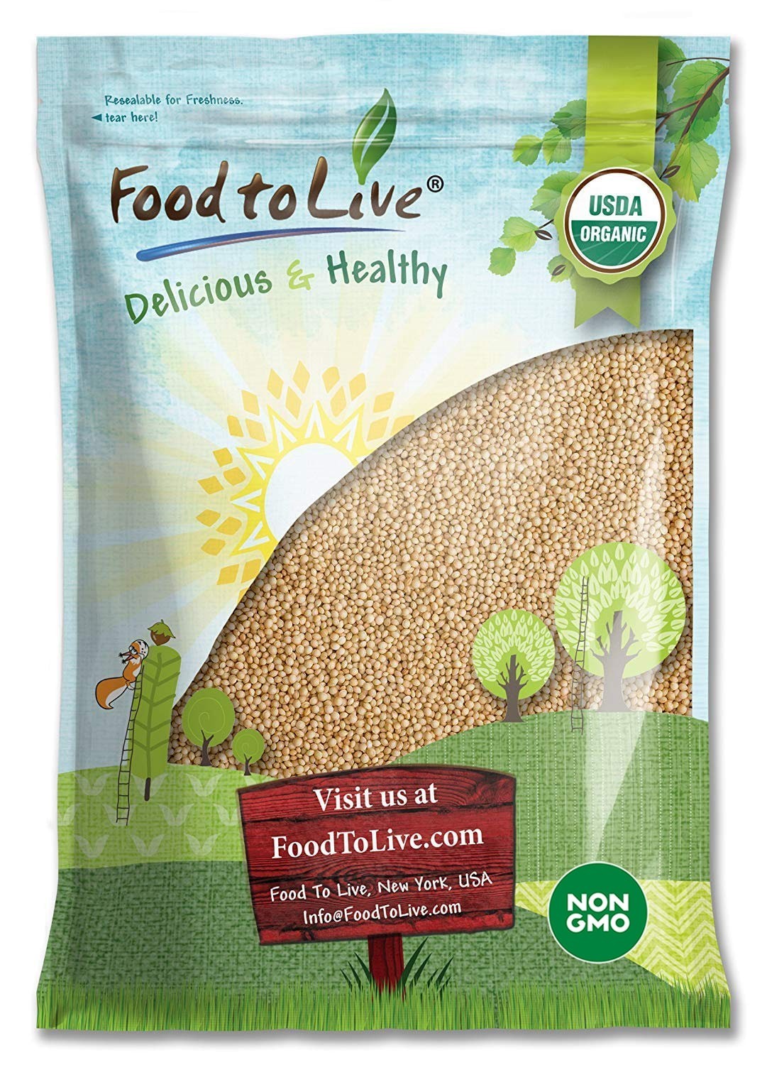 Organic Amaranth Seeds – Non-GMO, Kosher, Raw, Vegan – by Food to Live