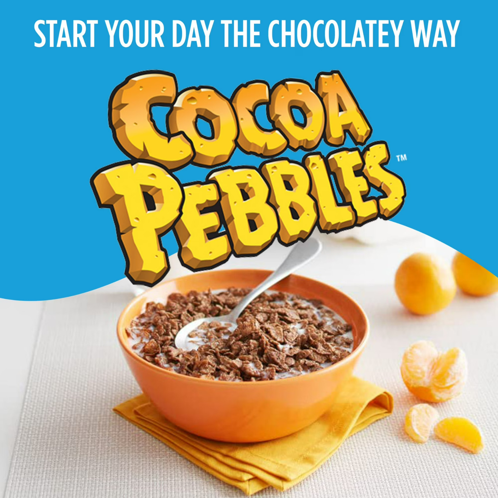 Post Cocoa PEBBLES Breakfast Cereal, Gluten Free, Sweetened Puffed Rice, 32 oz B