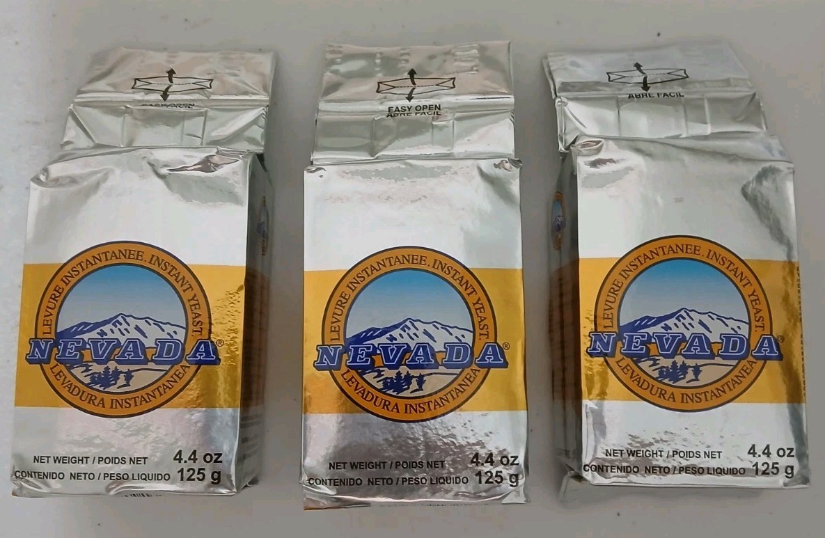 3X NEVADA INSTANT YEAST ( levadura ) – 3 Packs Of 125g Each – Free Shipping