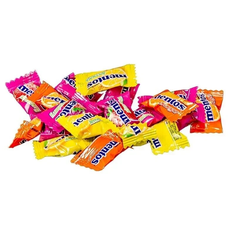 MENTOS FRUIT Chewy Candy, Strawberry, Orange, Lemon – Fun Size Minis (2 Pounds)