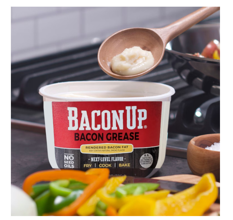 Bacon Up Bacon Grease Rendered Bacon Fat for Frying, Cooking, Baking, 14 ounces