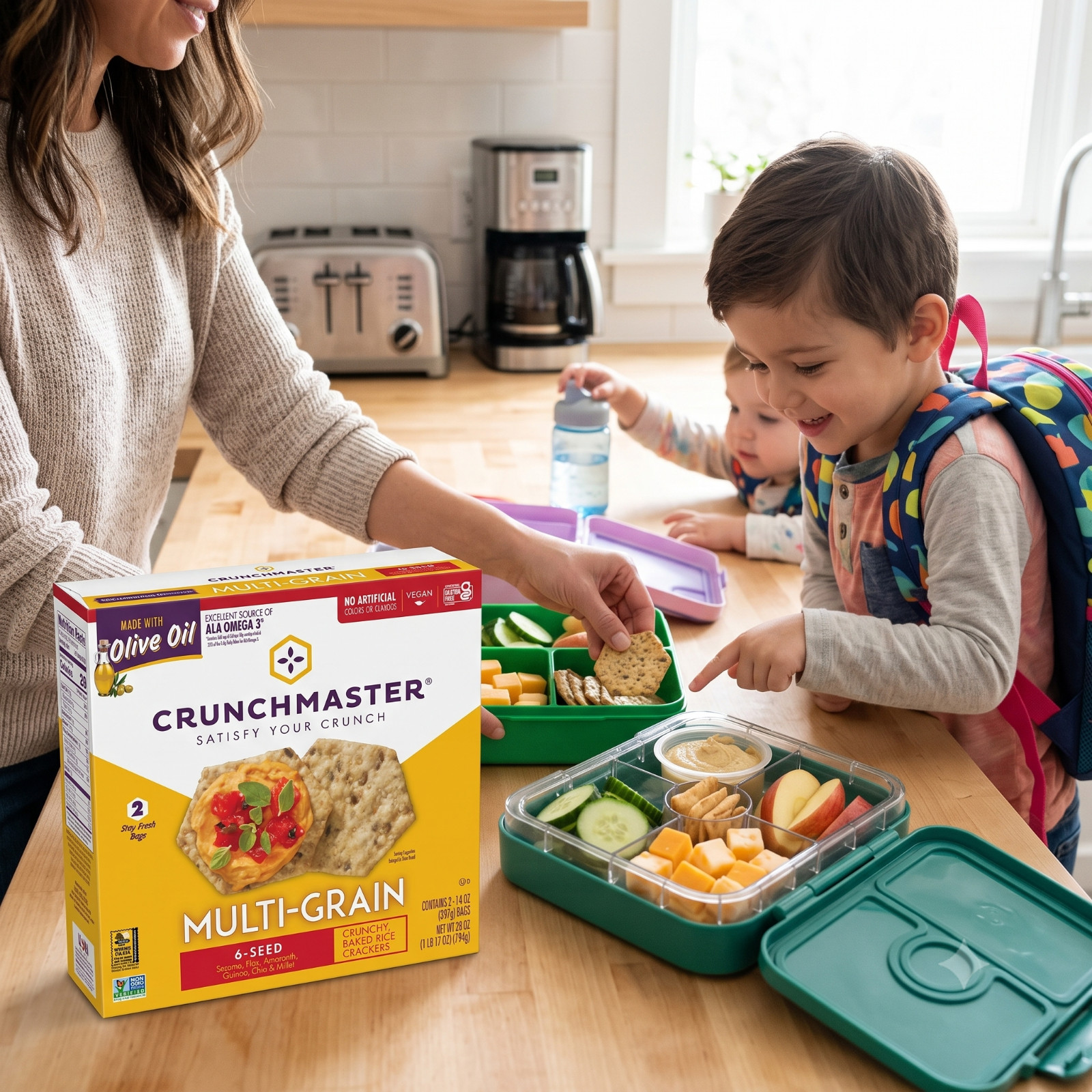 2 Pack Crunchmaster 6-Seed Multi-Grain Crackers, 28 oz