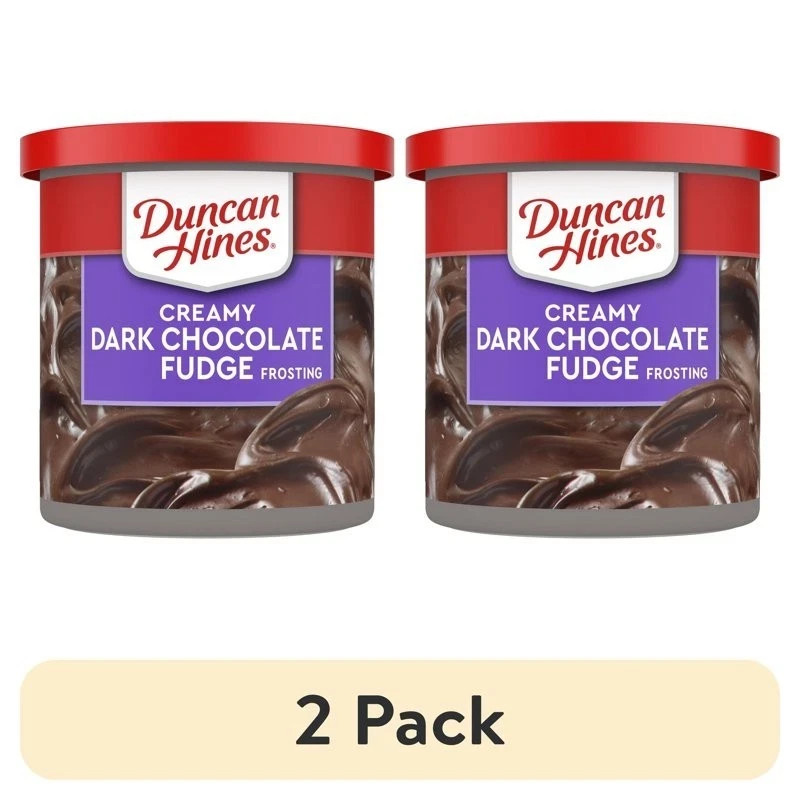 (2 pack) Duncan Hines Creamy Dark Chocolate Fudge Flavored Frosting, 16 oz.