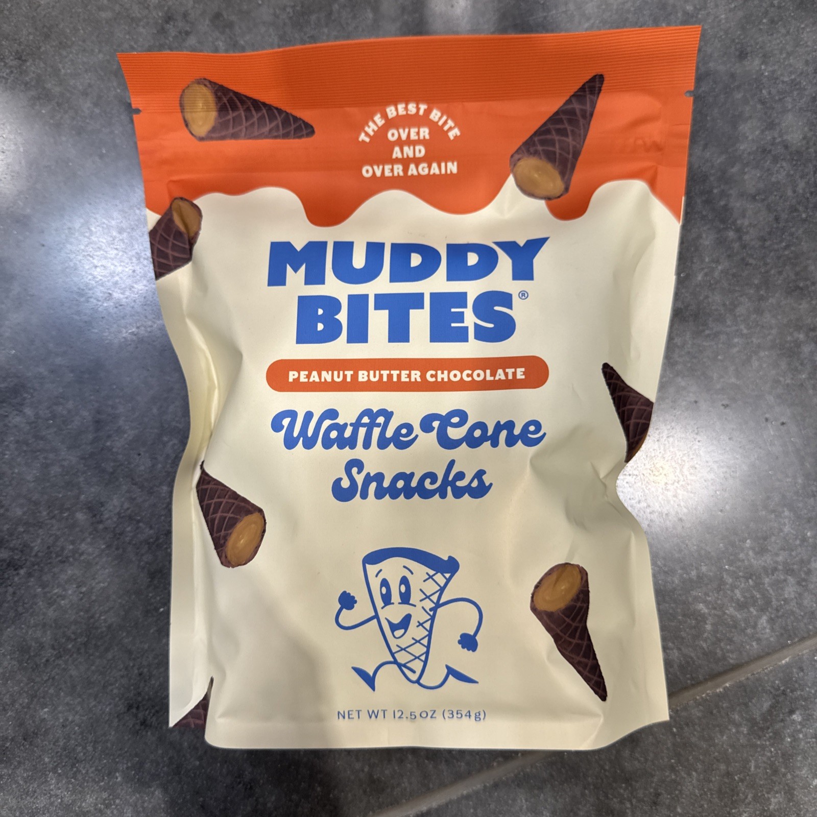 Muddy Bites Peanut Butter Chocolate Waffle Cone Snacks,12.5 oz