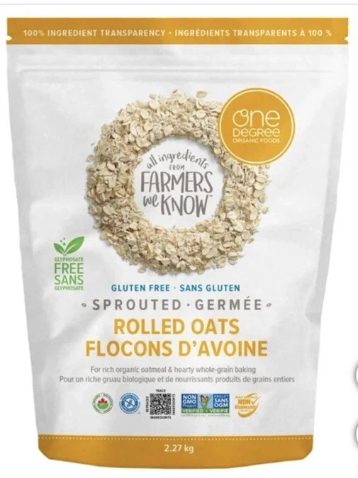One Degree Gluten Free Sprouted Rolled Oats 5 lbs.| 2.27 KG