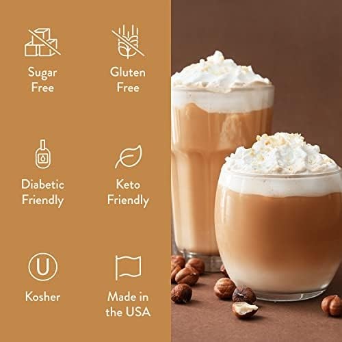 Jordan’s Skinny Mixes Syrups, Hazelnut Coffee Syrup, 25.4 Fl Oz (Pack of 2)
