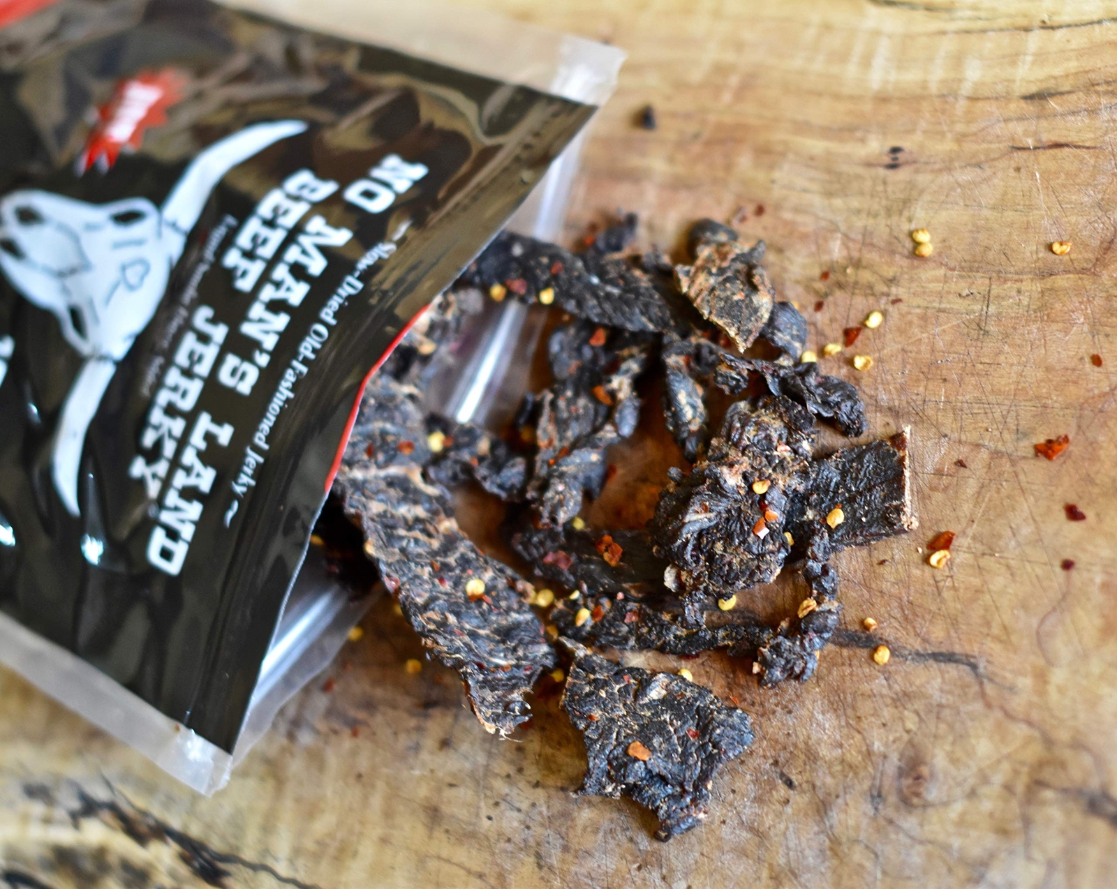No Man’s Land HOT Beef Jerky High Protein Low Calorie Low Carb Beef Snack 16o…