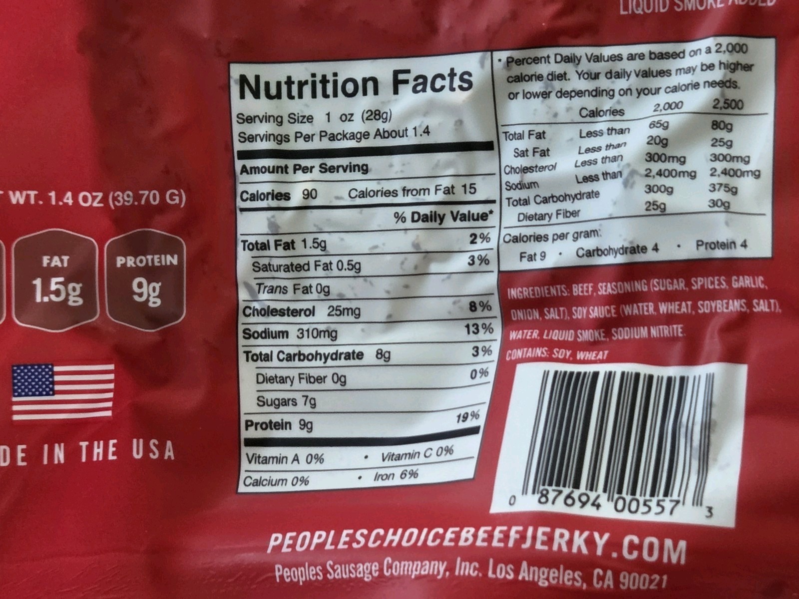🇺🇸 People’s Choice Beef Jerky Hot&Spicy 2 Pack 1.4 Oz. Each Made In USA 🇺🇸