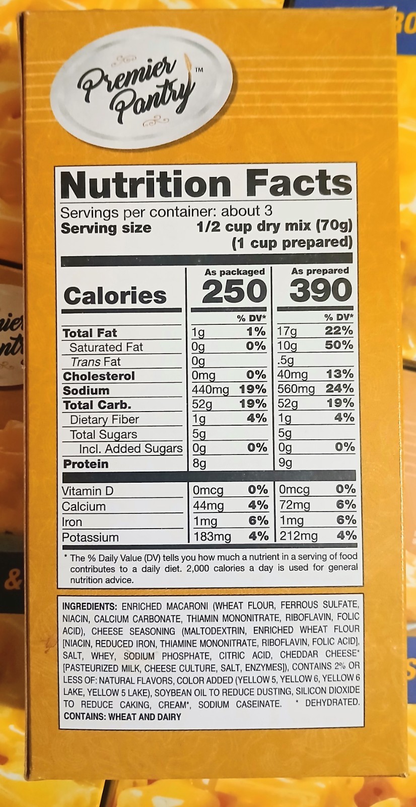 Premier Pantry Macaroni & Cheese Dinner Lot of 12 New Best By 04/2027 7.25 oz