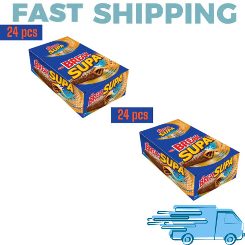 48 X Tiffany Break Supa Crunchy Wafer Chocolate Fingers 15g Halal
