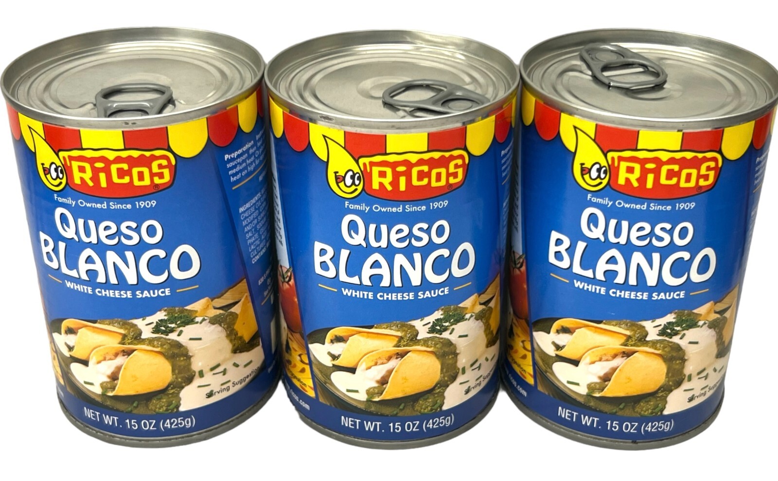 Ricos Queso Blanco White Cheese Sauce 15 oz ( 3 cans)