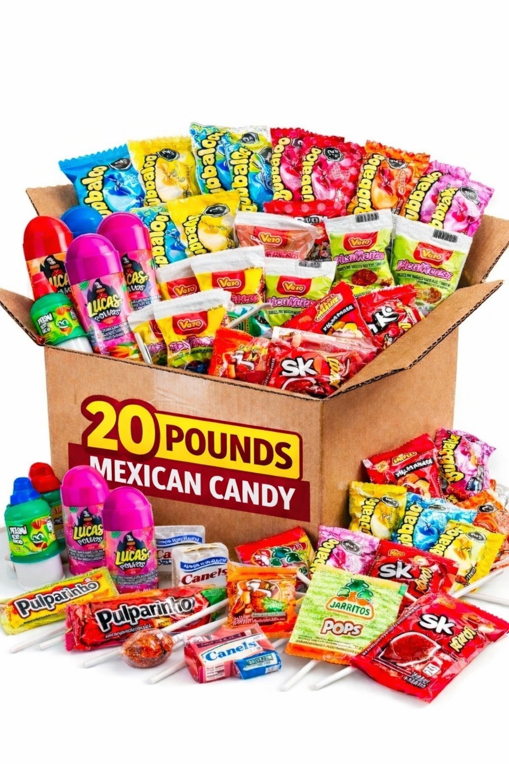 20 Pound Mexican Candy Assortment Bulk Variety Mix Spicy Sweet Party Pack