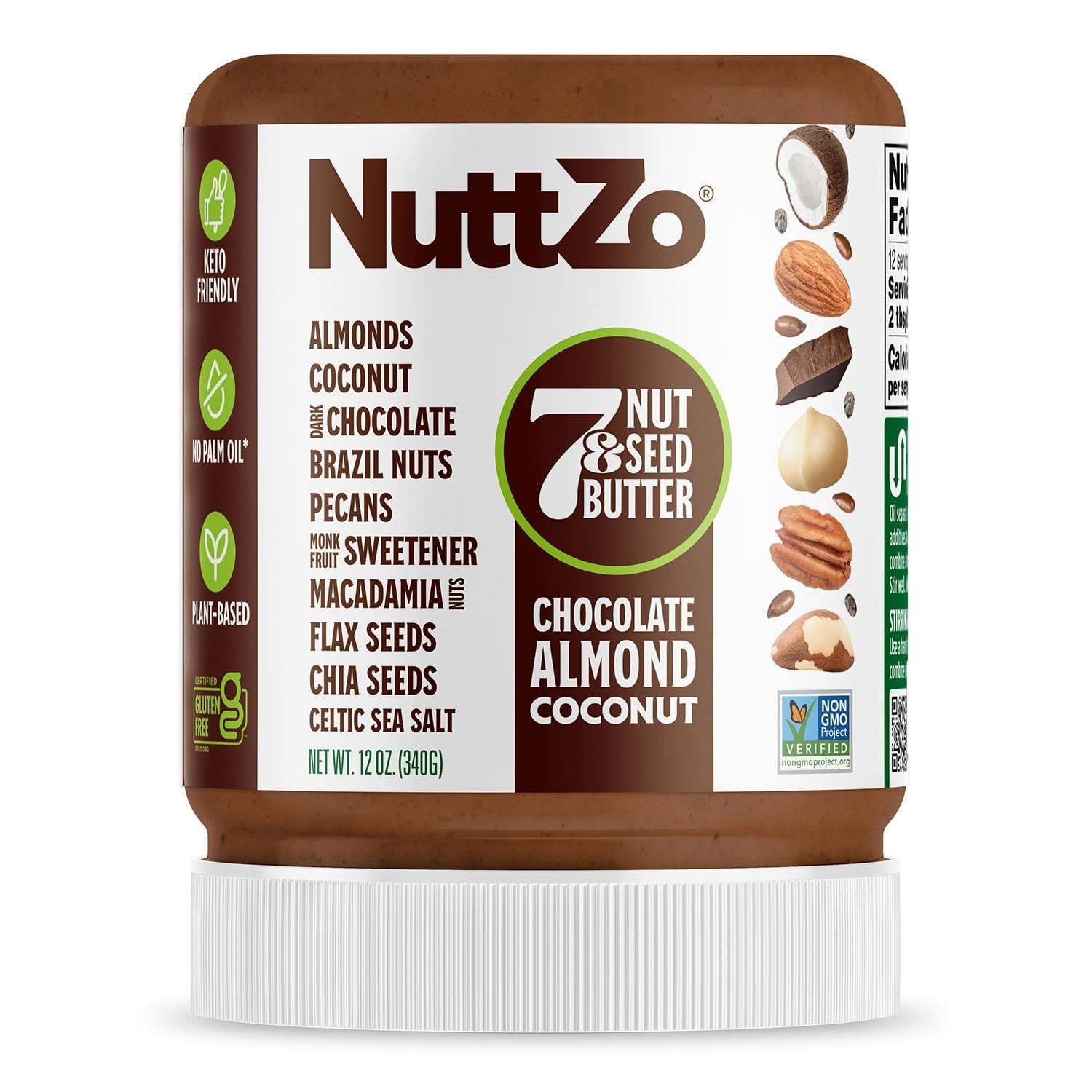 NuttZo 12 Ounce Nut Butter 7 Nuts Seeds Keto Friendly Healthy Snack Spread
