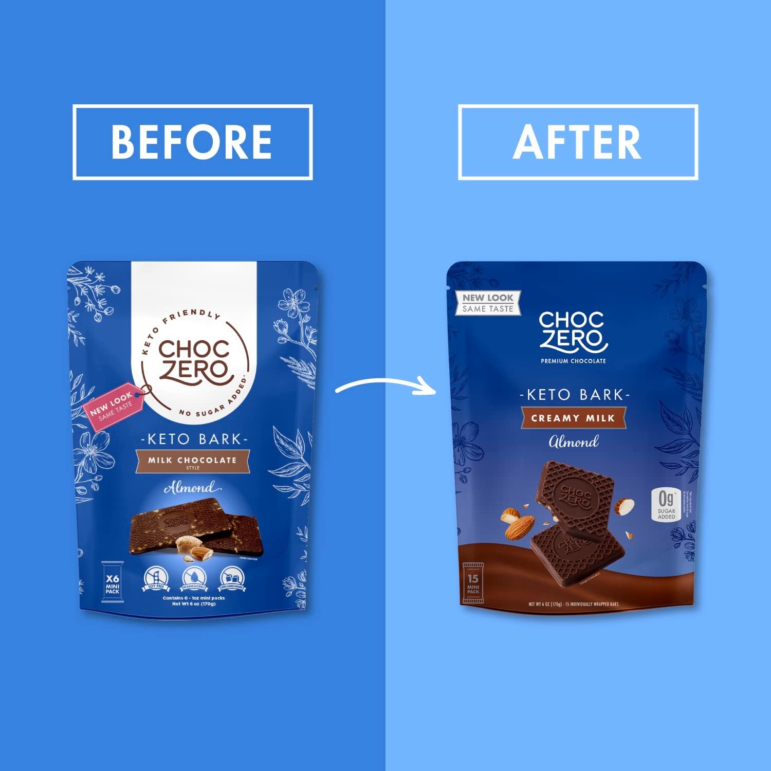 Milk Chocolate with Almonds Keto Bark, 6 Ounce Pack of 1