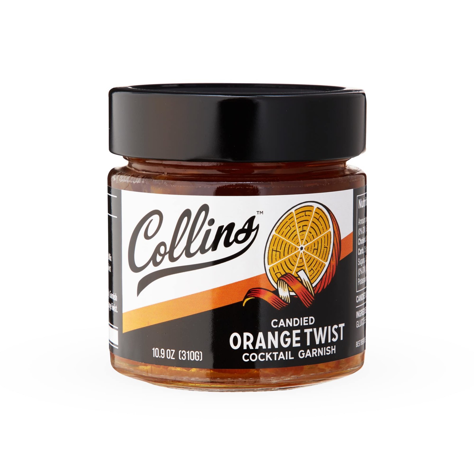 Collins Candied Fruit Orange Peel Twist in Syrup, Popular Cocktail Garnish fo…