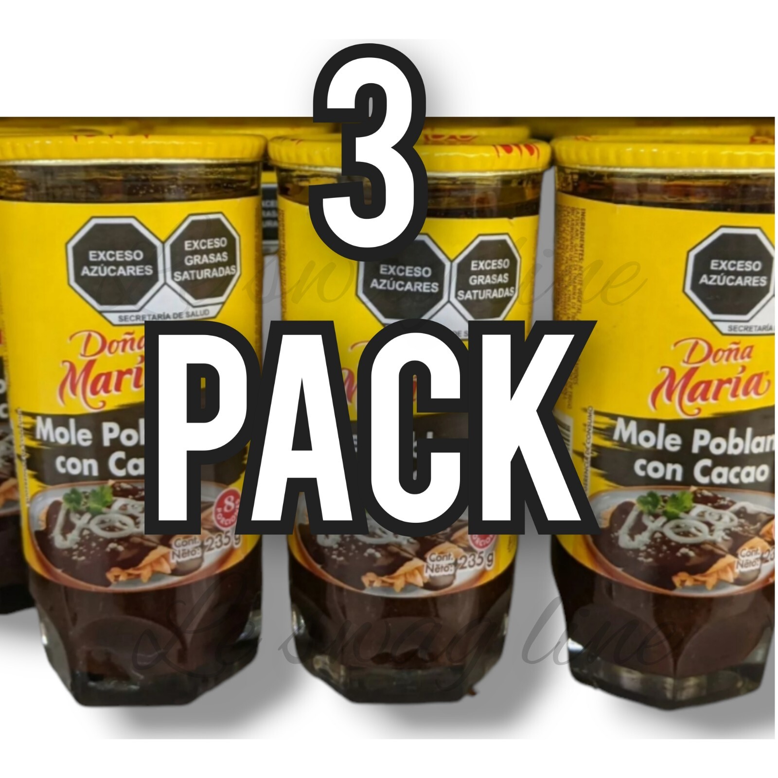 3 Pck Delicious DONA MARIA MEXICAN MOLE POBLANO CON CACAO 235g each