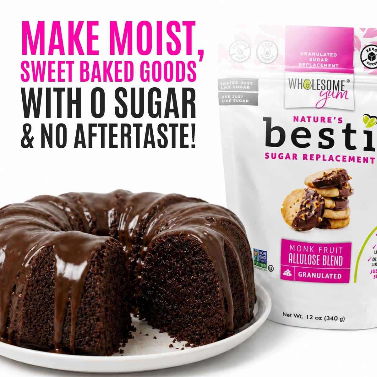 Wholesome Yum Besti Natural Sugar Substitute, 12 Ounce (Pack of 1), No Color