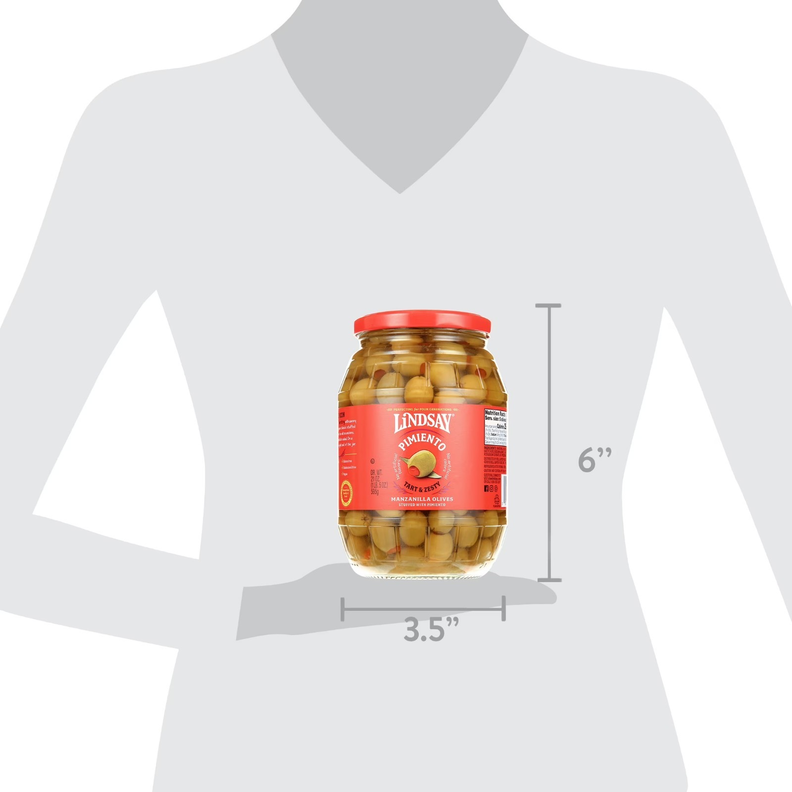 New Lindsay Pimiento Stuffed Manzanilla Olives ( 21 oz. 2 Pack)