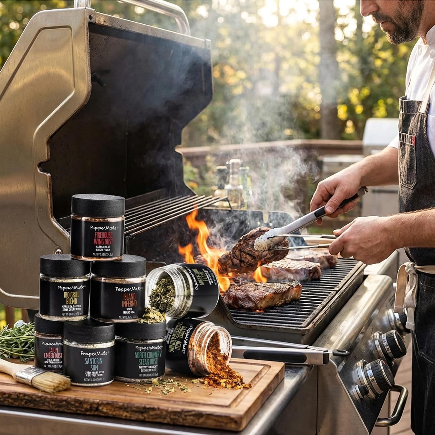 22-Spice Grilling Seasoning Gift Set Men All-Natural Non-GMO Rubs & Seasonings