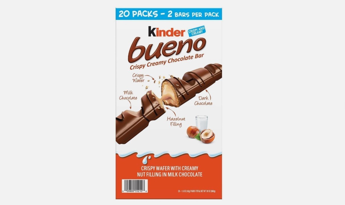 New Kinder Bueno Crispy Creamy Chocolate Bar, 1.5 oz, 20 Count