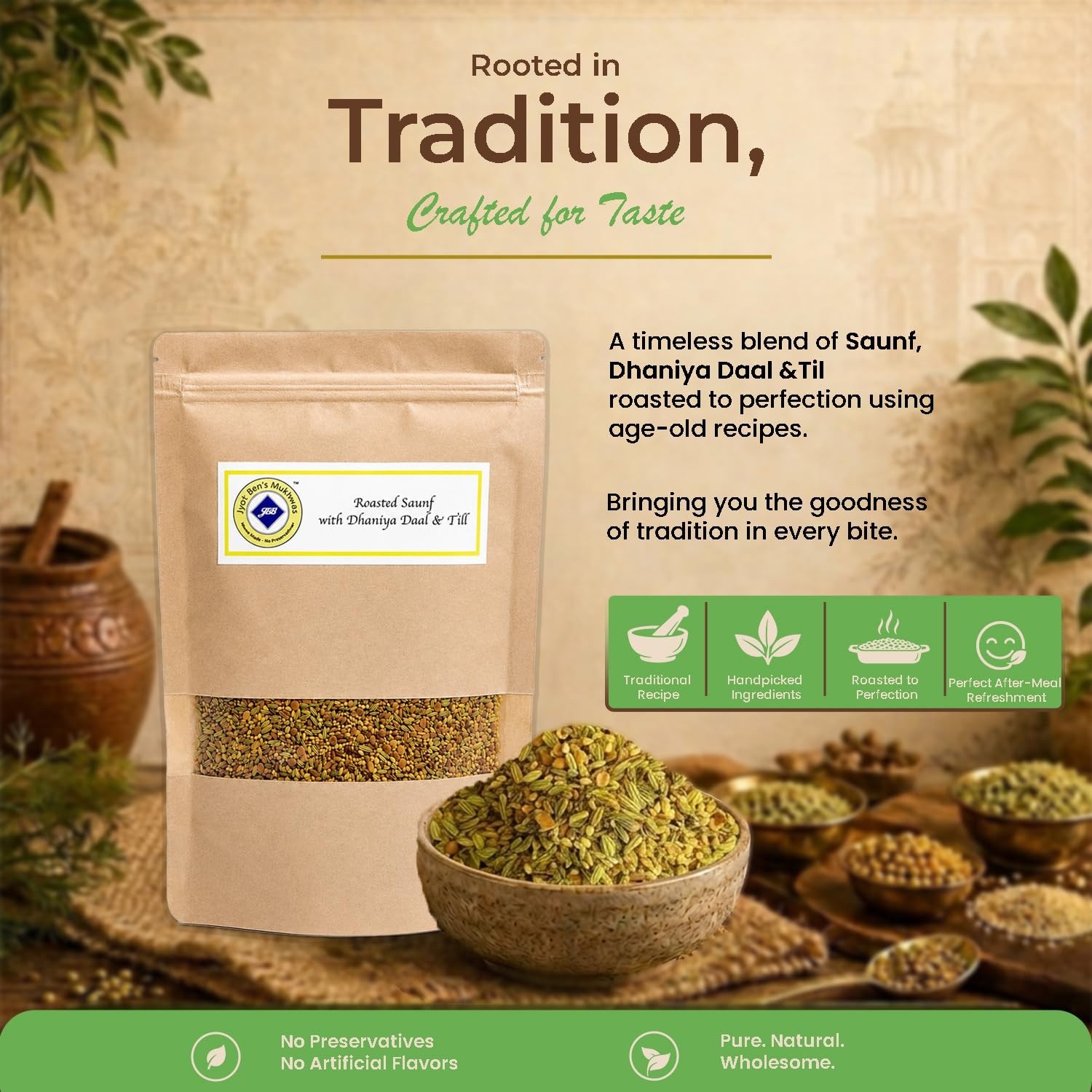 Roasted Saunf Fennel Seeds Mukhwas Natural Mouth Freshener After Meal Digestive