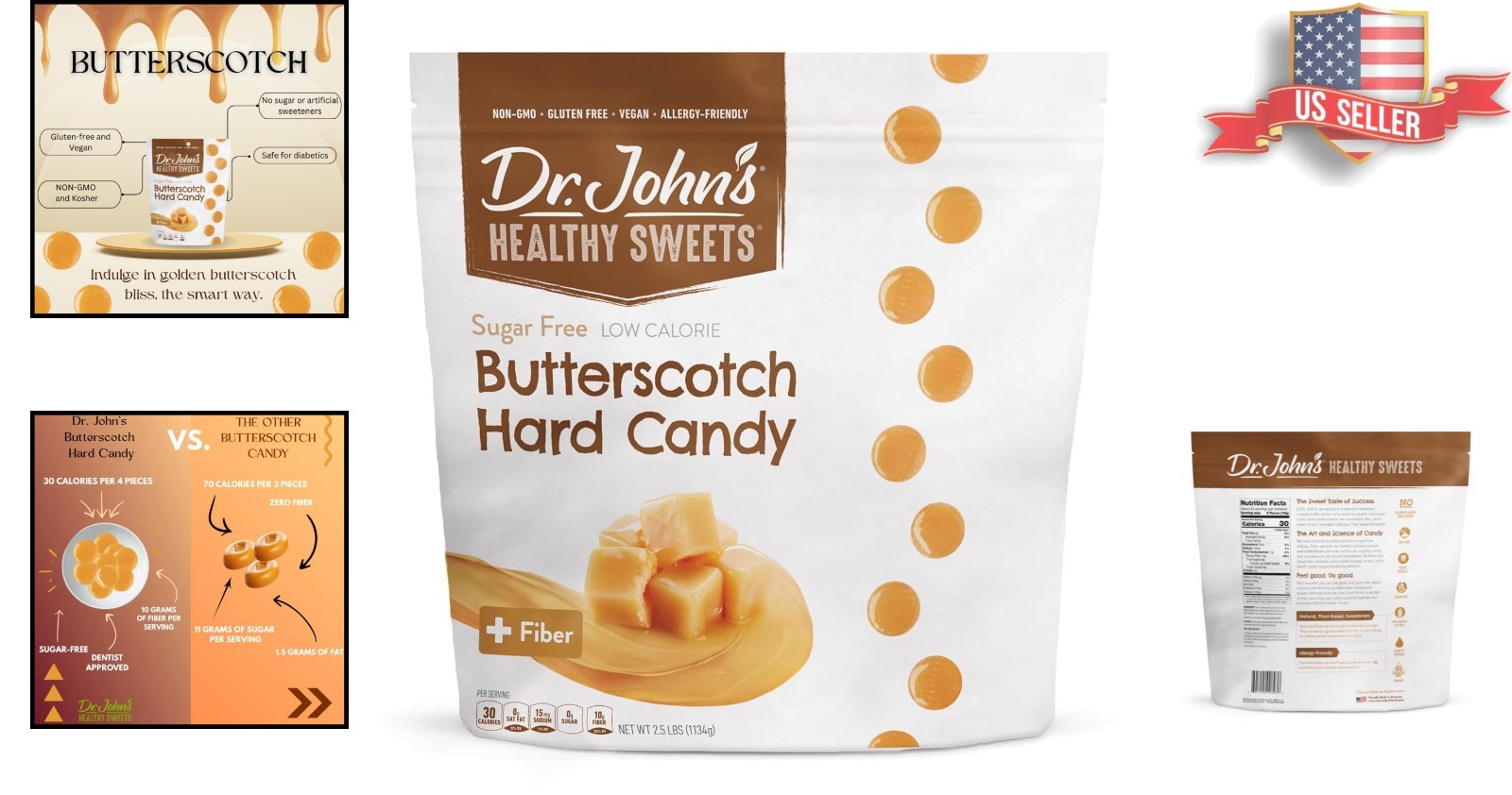 252 Individually Wrapped Keto Friendly Butterscotch Candies – Sugar Free Bliss