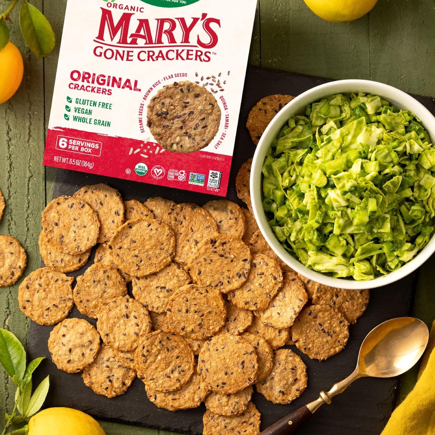 Mary’s Gone Crackers Original Crackers, Flax & Sesame Seeds, Gluten Free, 6.5 Oz
