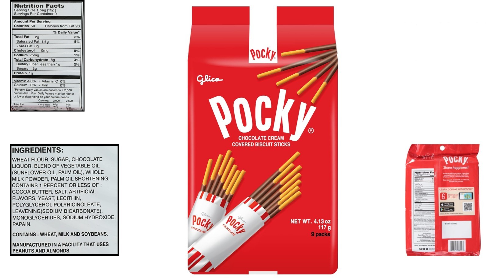 Pocky Chocolate Cream Biscuit Sticks – Pack of 9 Individual Bags (4.13 oz)